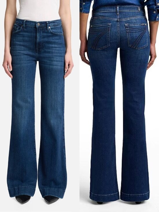 7 For All Mankind Denim - 7 For All Mankind Dojo Flare Leg Dark Wash Jeans 28
